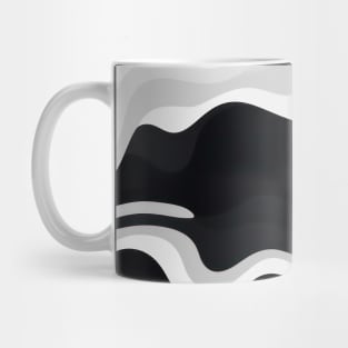 Monochrome Waves: Modern Abstract Ebb and Flow Mug